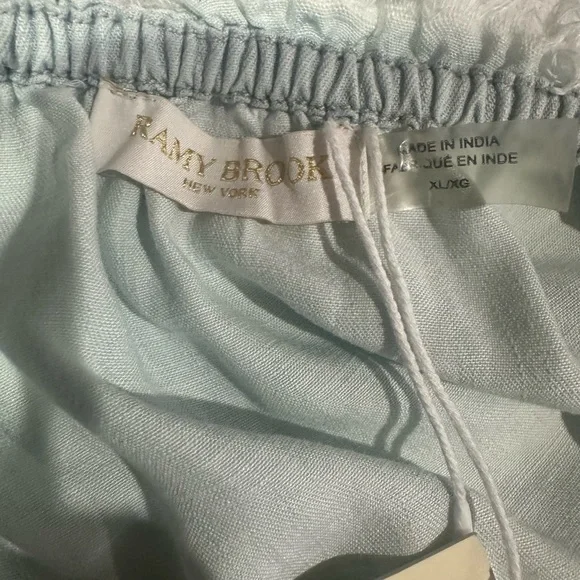 NWT SIZE XL Ramy Brook Sky Blue Smocked Blouse - Picture 9 of 11